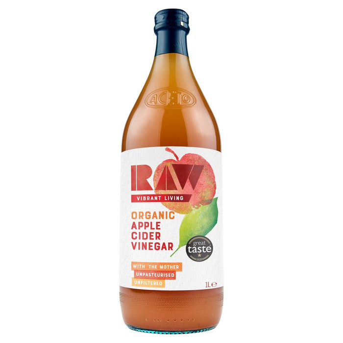 Raw Vibrant Living Organic Apple Cider Vinegar with Mother 1L