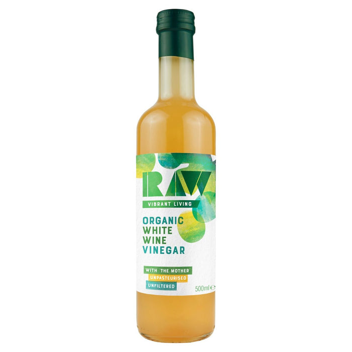 Raw Vibrant Living Organic White Wine Vinegar With The Mother 500ml
