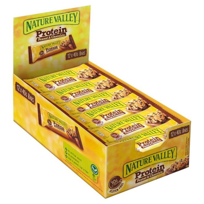 Nature Valley Protein Barras de cereales de maní y chocolate 12 x 40g