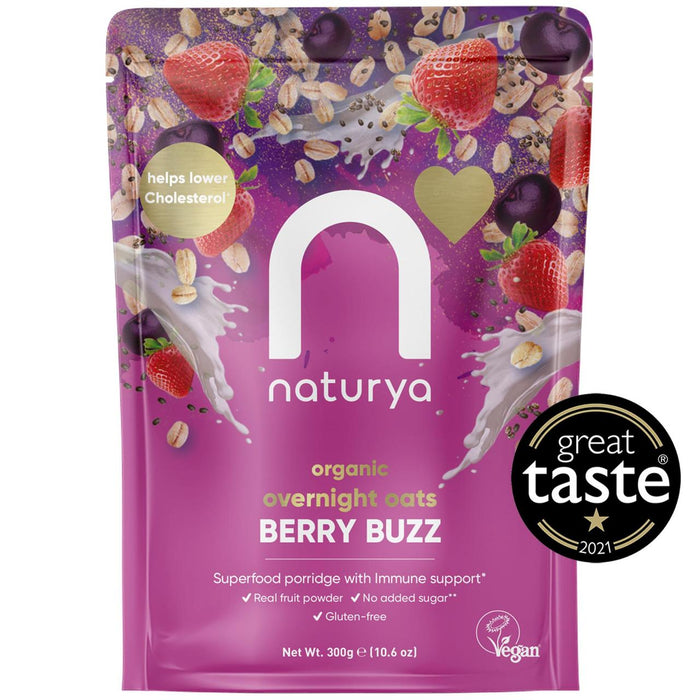 Naturya Organic Overnight Breakfast Oats Berry Buzz 300g