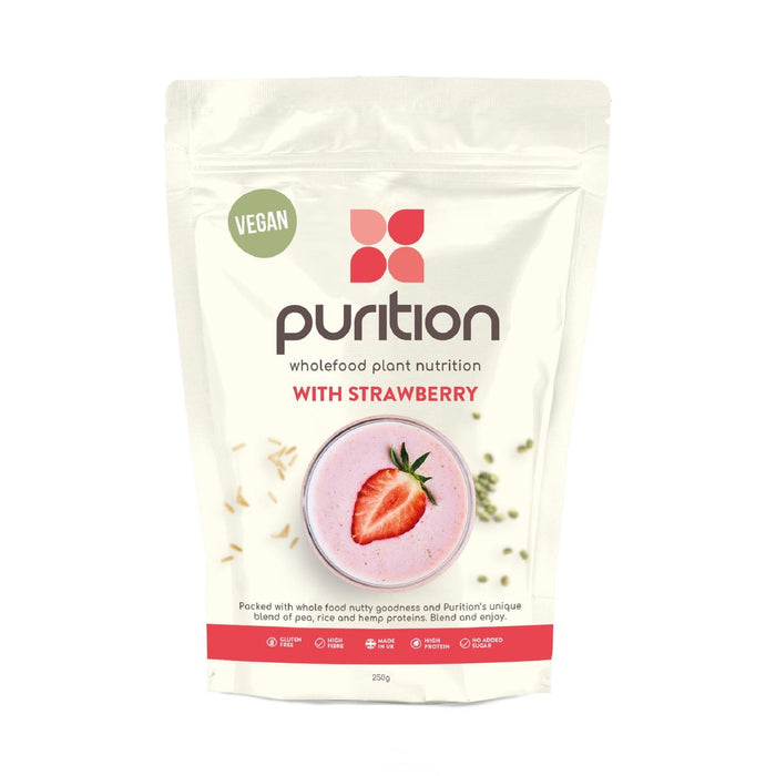 Purition Strawberry Vegan Wholefood Nutrition Powder 250g