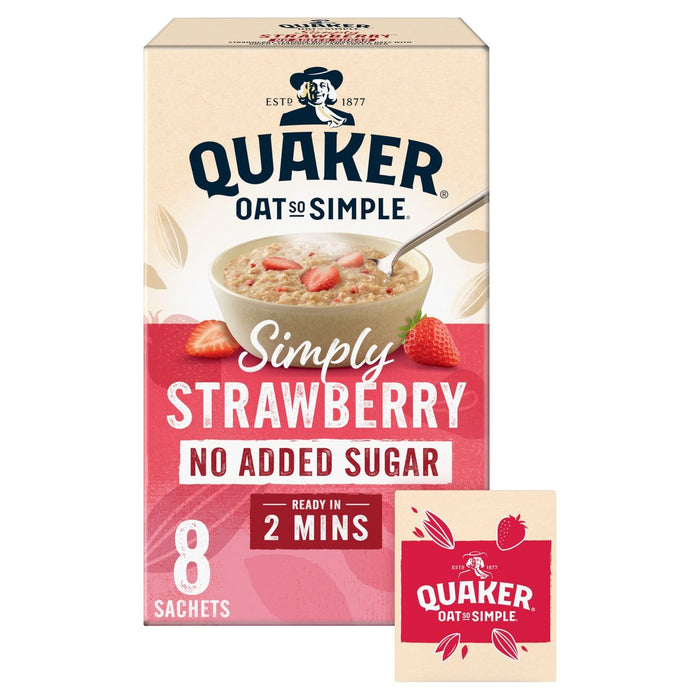 Quaker Oat So Simple Simply Strawberry Porridge No Added Sugar Sachets 8 per pack