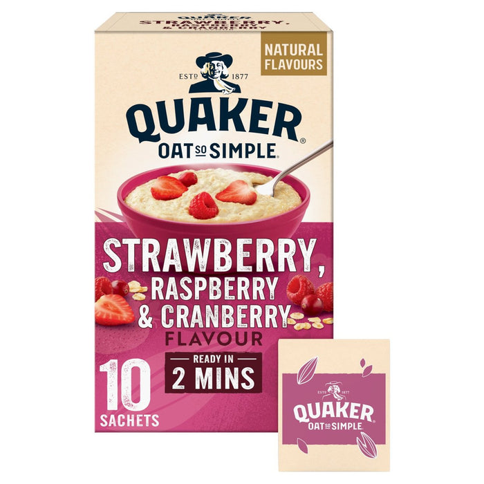 Quaker Oat So Simple Strawberry, Raspberry & Cranberry 10 x 33g