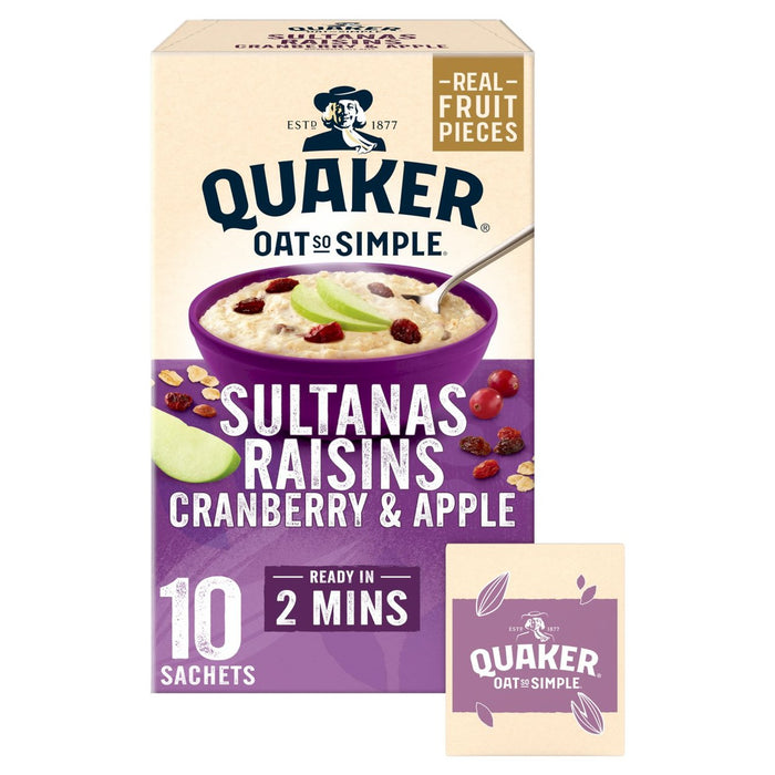 Quaker Oat So Simple Sultanas & Raisins Fruit Porridge 10 x 38.5g