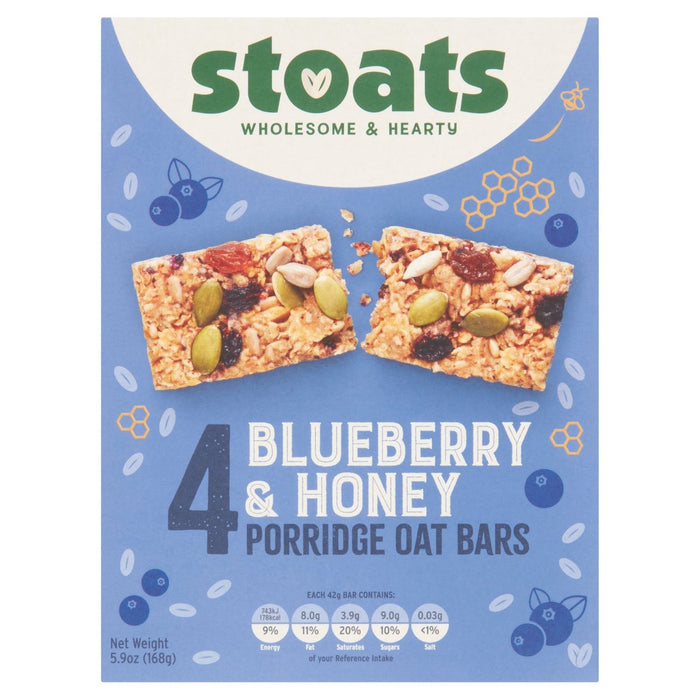 Stoats Blueberry & Honey Porridge Oat Bars 4 x 42g