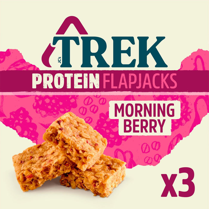 TREK Morning Berry Protein Flapjacks 3 x 50g