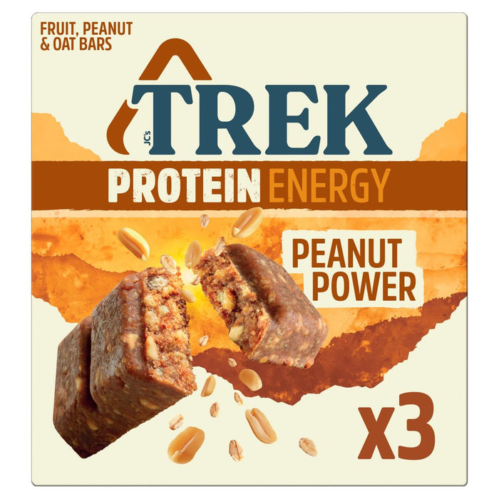 Barras de energía de proteína Peanut Power de Trek 3 x 55G