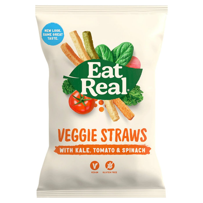 Come REAL Kale Tomato Spinach Spinach Veggie Pajotes de una sola bolsa 22g