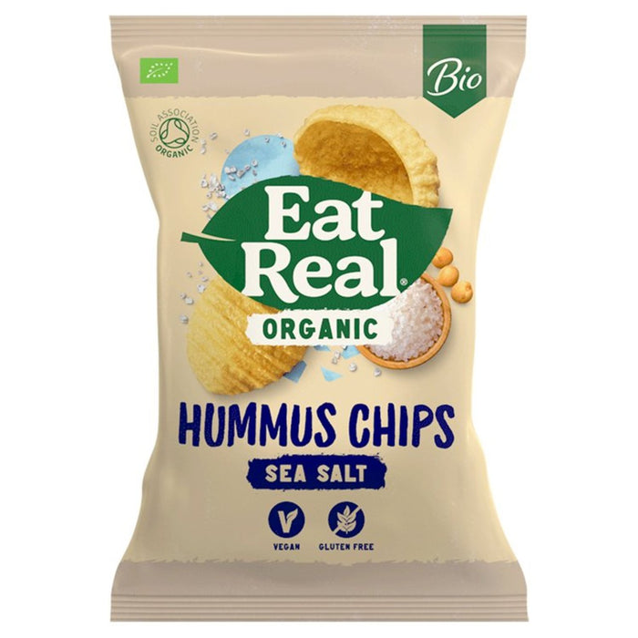 Essen Sie echte Org -Hummus -Seasalt -Chips 100g