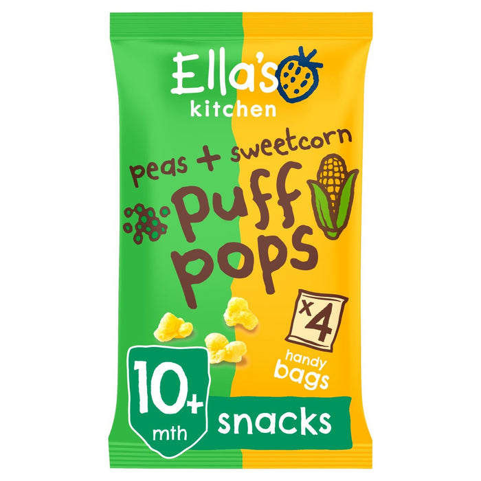 Ella's Kitchen Peas and Sweetcorn Organic Puff Pops 10 mths+ Multipack 4 x 9g