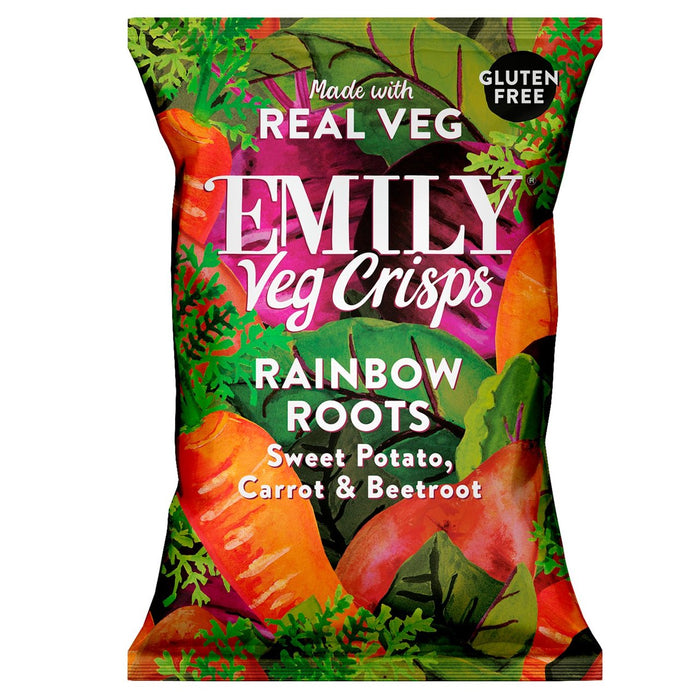 Emily Veg Crisps Regenbogenwurzeln Süßkartoffel Karotte & Rote Beete 30g