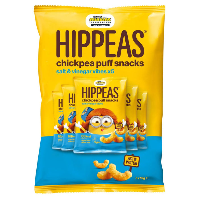 Hippeas Puffs de garbanzos Salt y vinagre Multipack 5 x 15g
