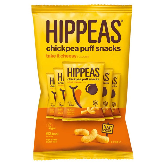 Hippeas Chickpea Puffs Take it Cheesy Multipack 5 x 15g
