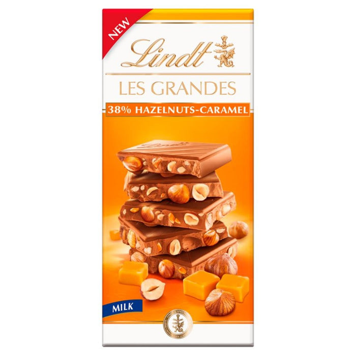 Lindt Les Grandtes Hazelnut & Caramel Milk Chocolate Bar 150g