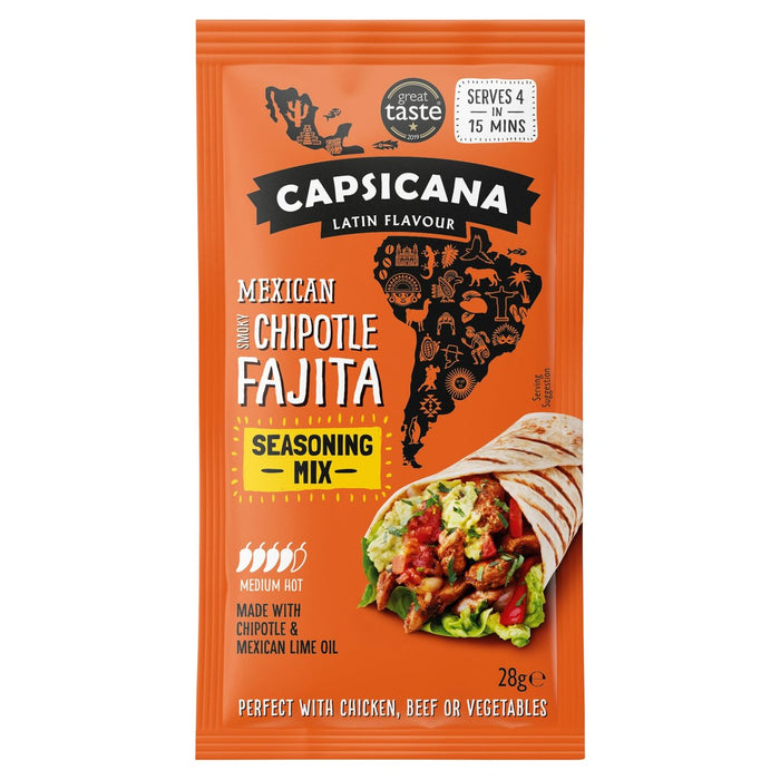Capsicana Smoked Cumin & Chipotle Fajita Seasoning Mix 28g
