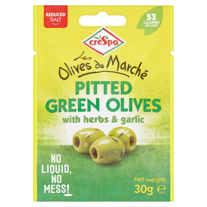 Crespo Pitted Green Olives With Herbs & Garlic 30g