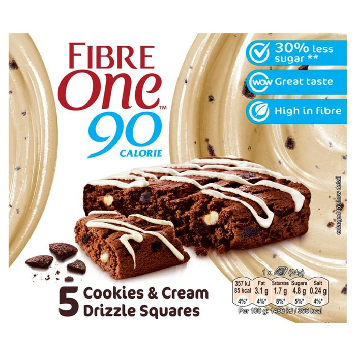 Fibre One 90 Calorie Chocolate Fudge Brownies 5 x 24g - Tesco Groceries