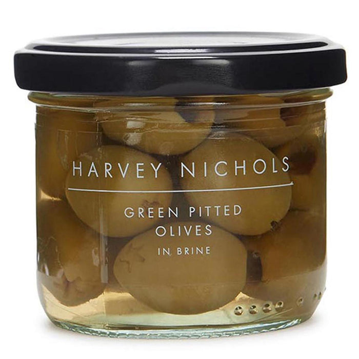 Harvey Nichols Green Pitted Olives in Brine 100g