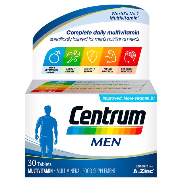 Centrum Mens Multivitamin Supplement tabletas 30 por paquete