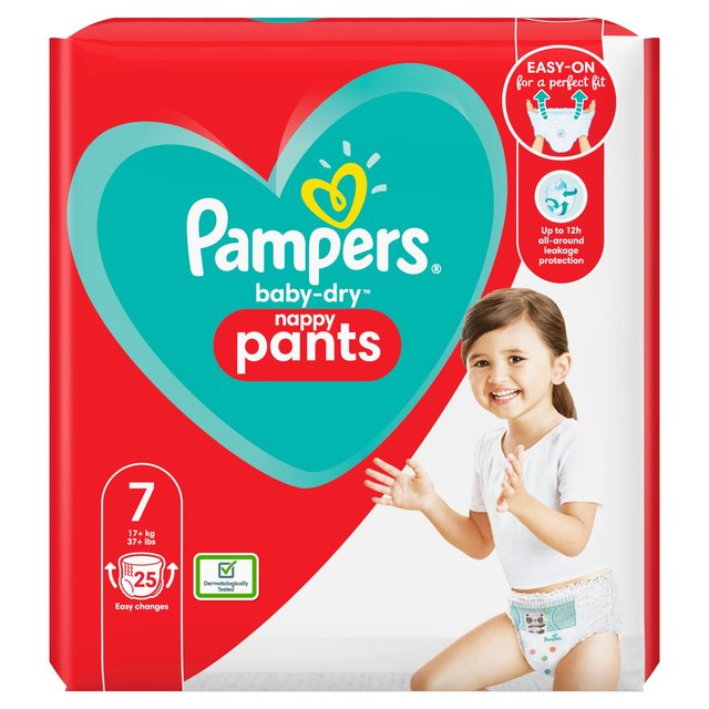 Pampers Baby Dry Nappy Pants Size 7 50 Pack - Gompels - Care